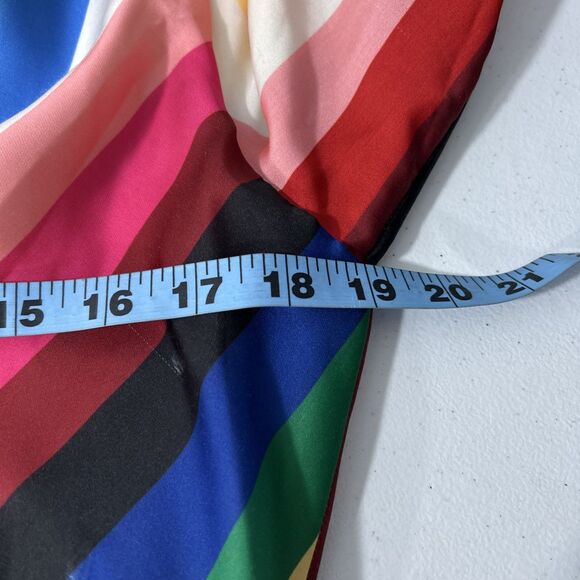 Alice Olivia Midi Dress Womens 8 Rainbow Stripe Tie Dyanna Wrap Festival Y2K - Picture 7 of 12